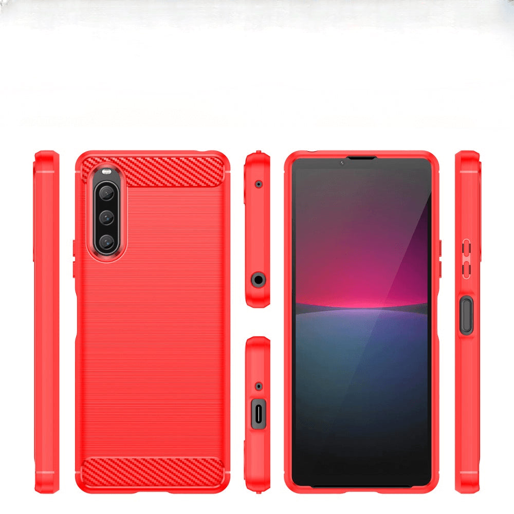 Sony Xperia 10 V - Metall Carbon Look Hülle