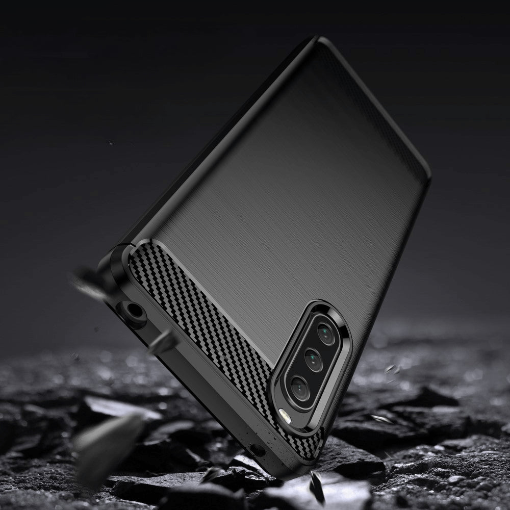 Sony Xperia 10 V - Metall Carbon Look Hülle