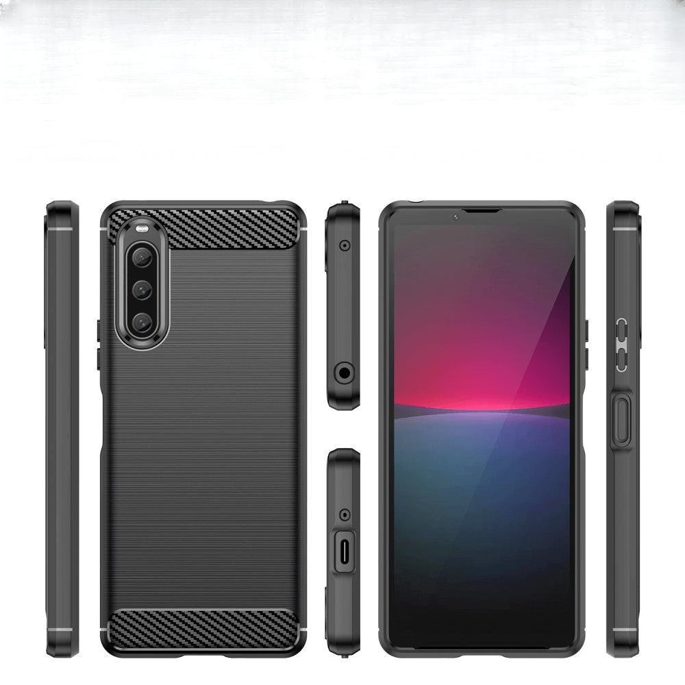 Sony Xperia 10 V - Metall Carbon Look Hülle