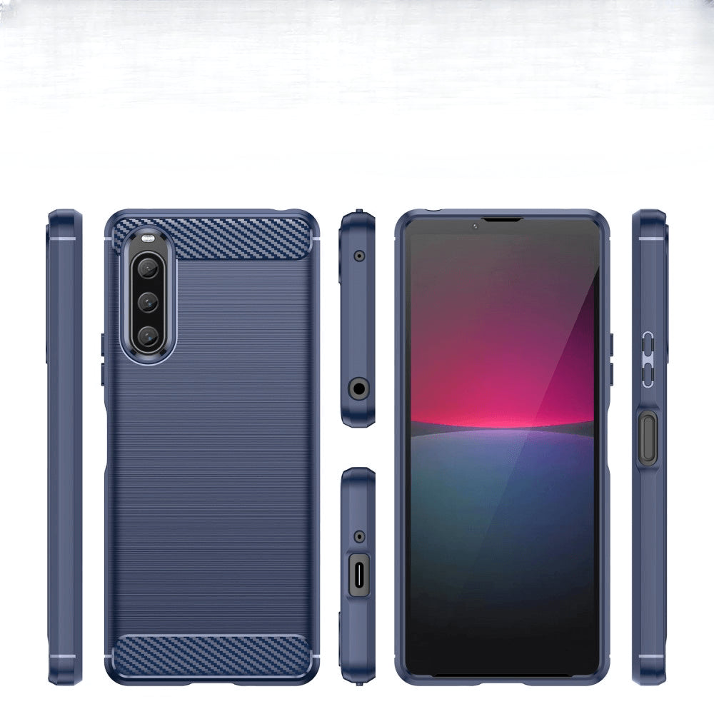 Sony Xperia 10 V - Metall Carbon Look Hülle