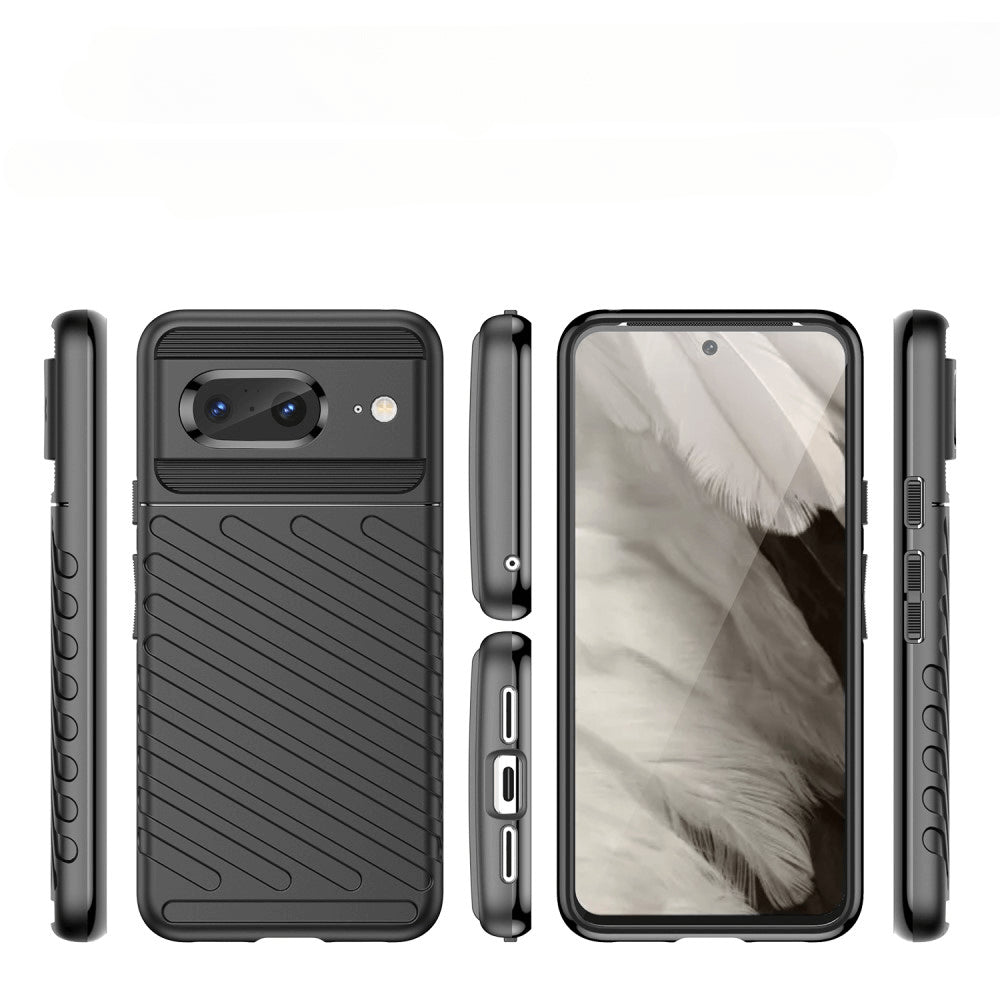 Google Pixel 8 - Textur Gummi Hülle schwarz