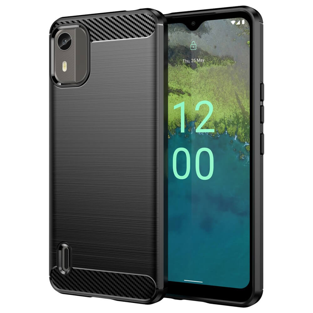 Nokia C12 - Metall Carbon Look Hülle