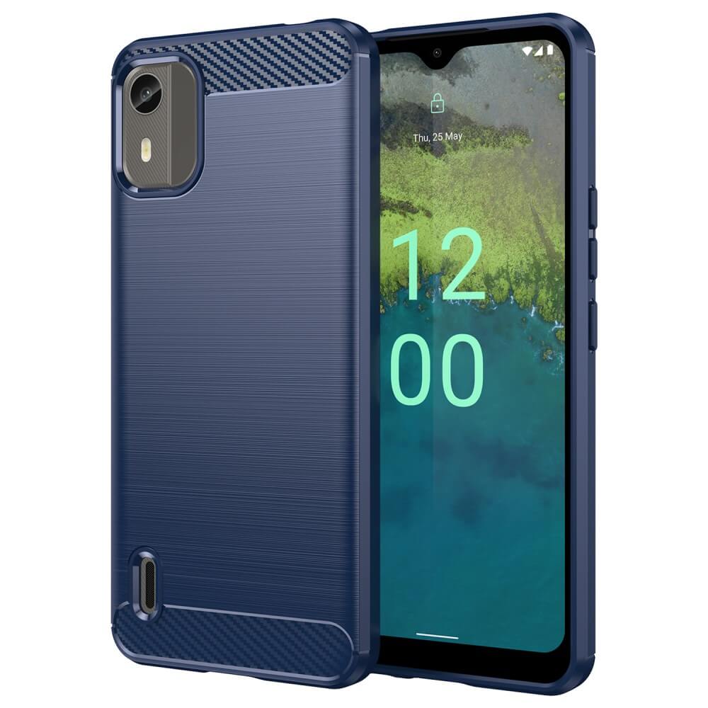Nokia C12 - Metall Carbon Look Hülle