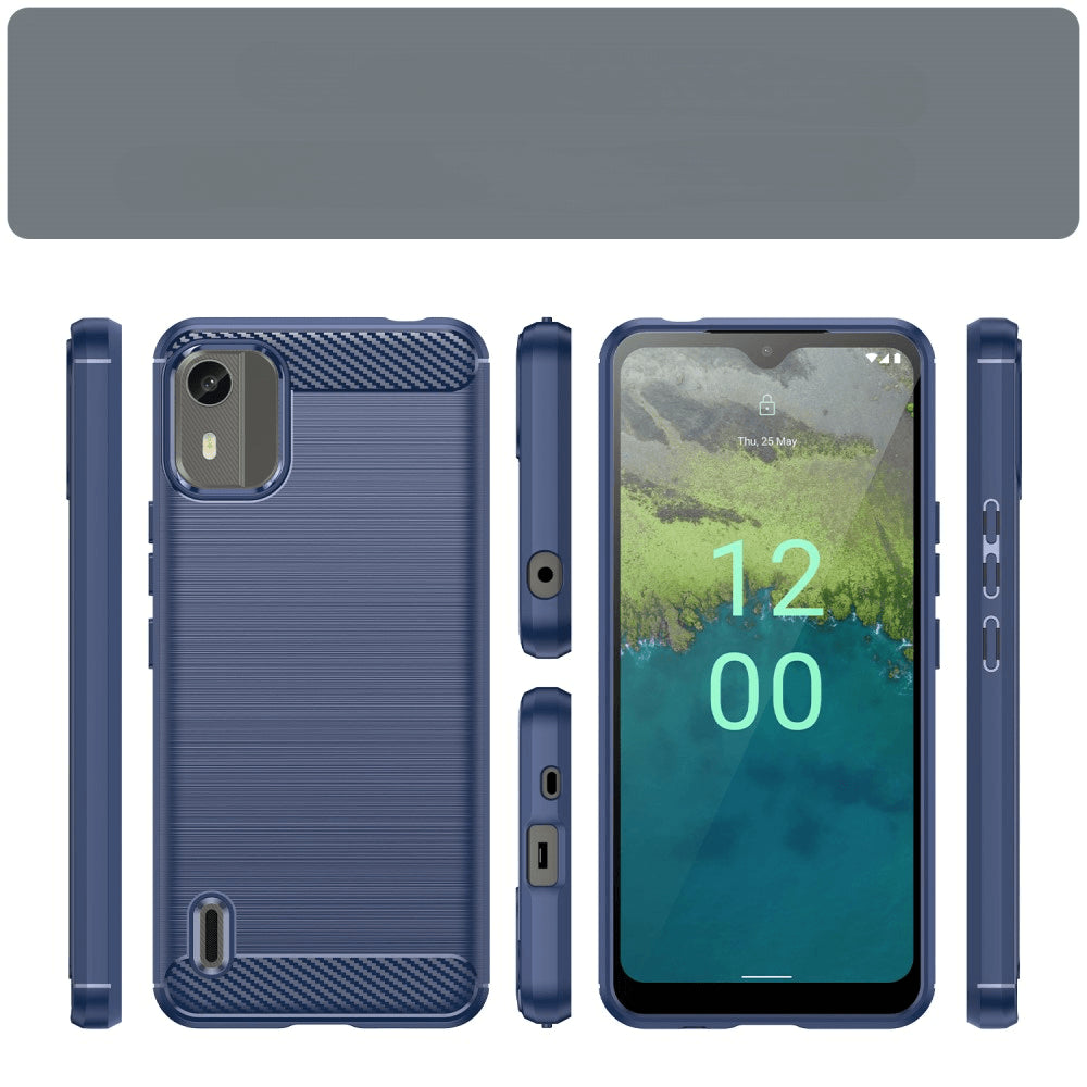 Nokia C12 - Metall Carbon Look Hülle