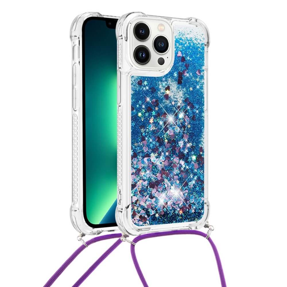 iPhone 15 Pro Max - Coque Paillettes Avec Bandouliã¨Re