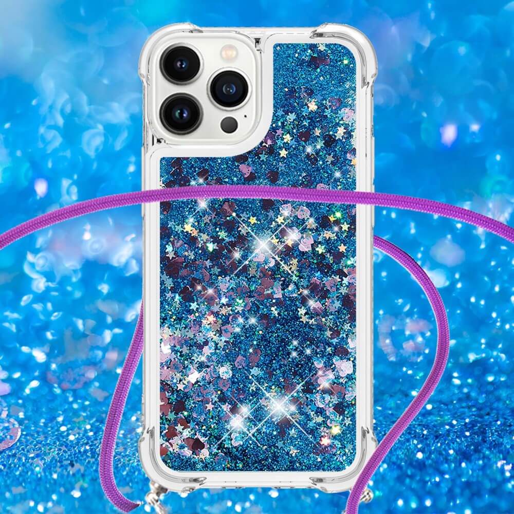 iPhone 15 Pro - Glitter Custodia con cordino