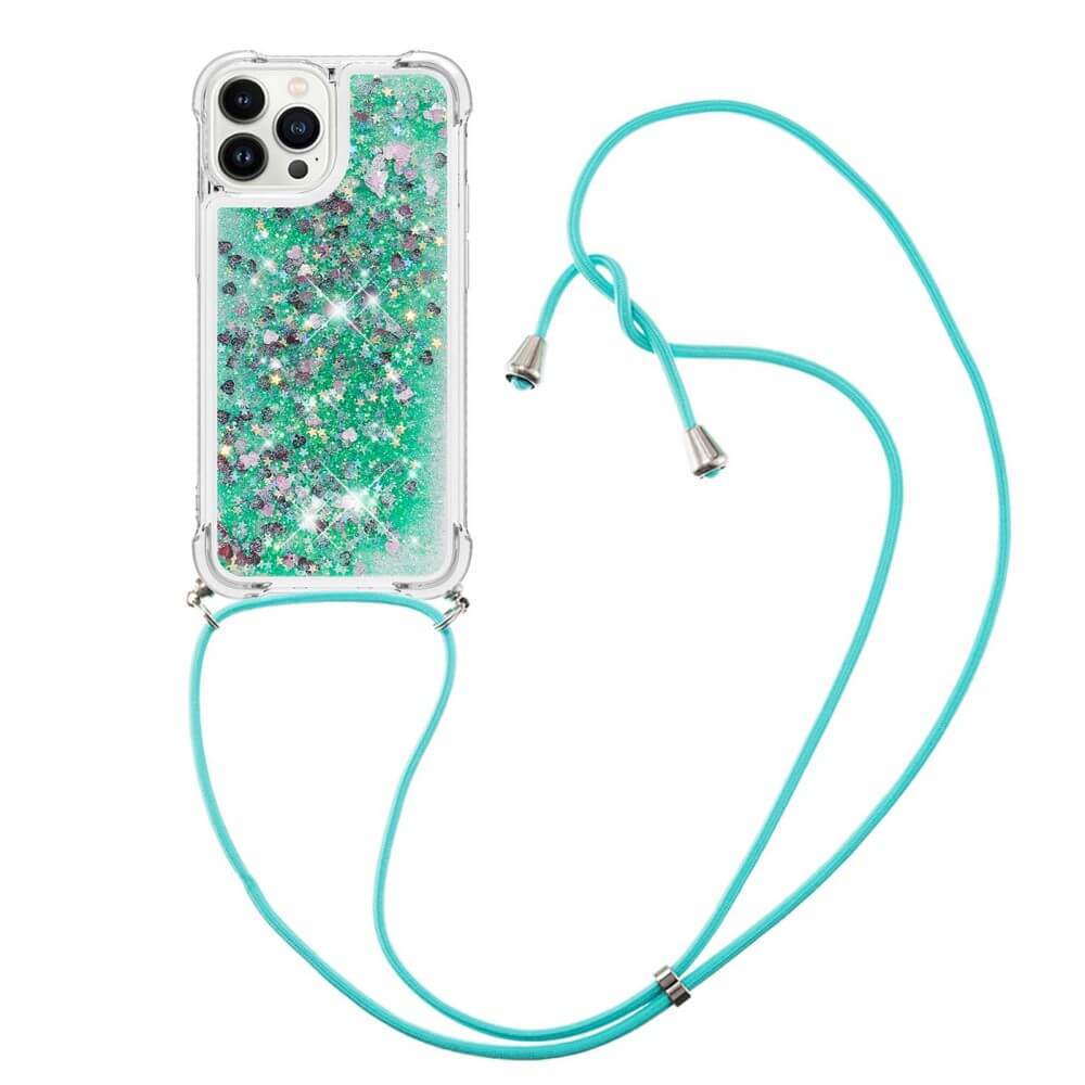 iPhone 15 Pro - Glitter Custodia con cordino