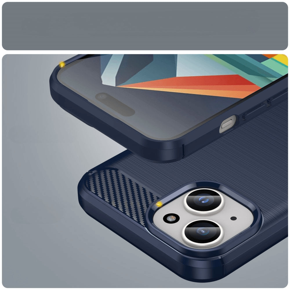 iPhone 15 Plus - Cover in metal carbon look