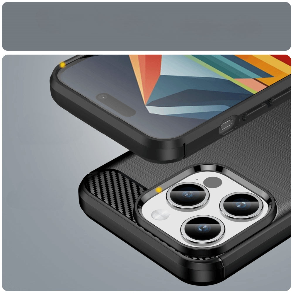 iPhone 15 Pro Max - Metall Carbon Look Hülle