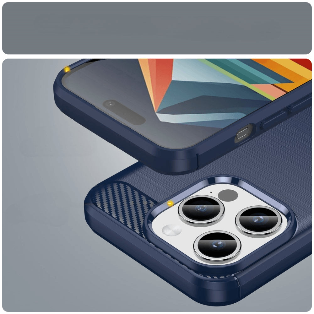 iPhone 15 Pro Max - Metall Carbon Look Hülle