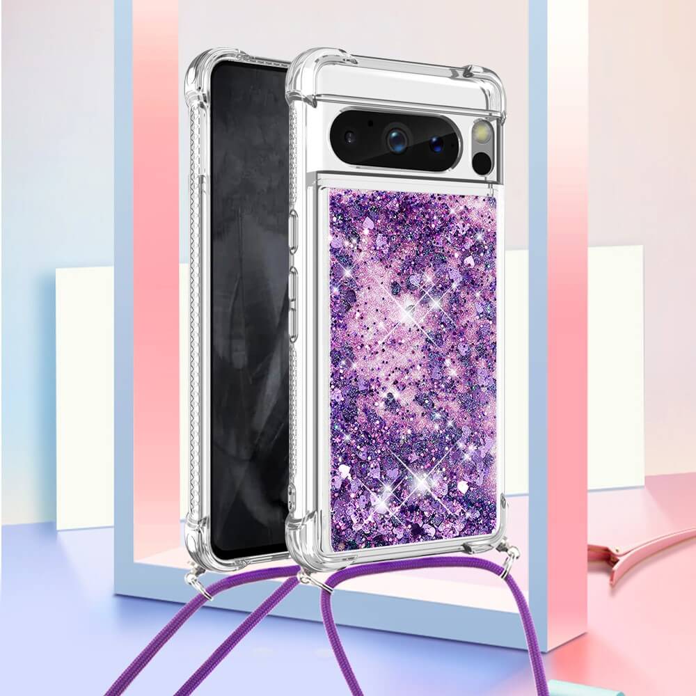 Google Pixel 8 Pro - Glitter Custodia Con Cordino