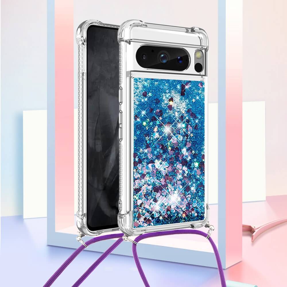Google Pixel 8 Pro - Glitter Custodia Con Cordino
