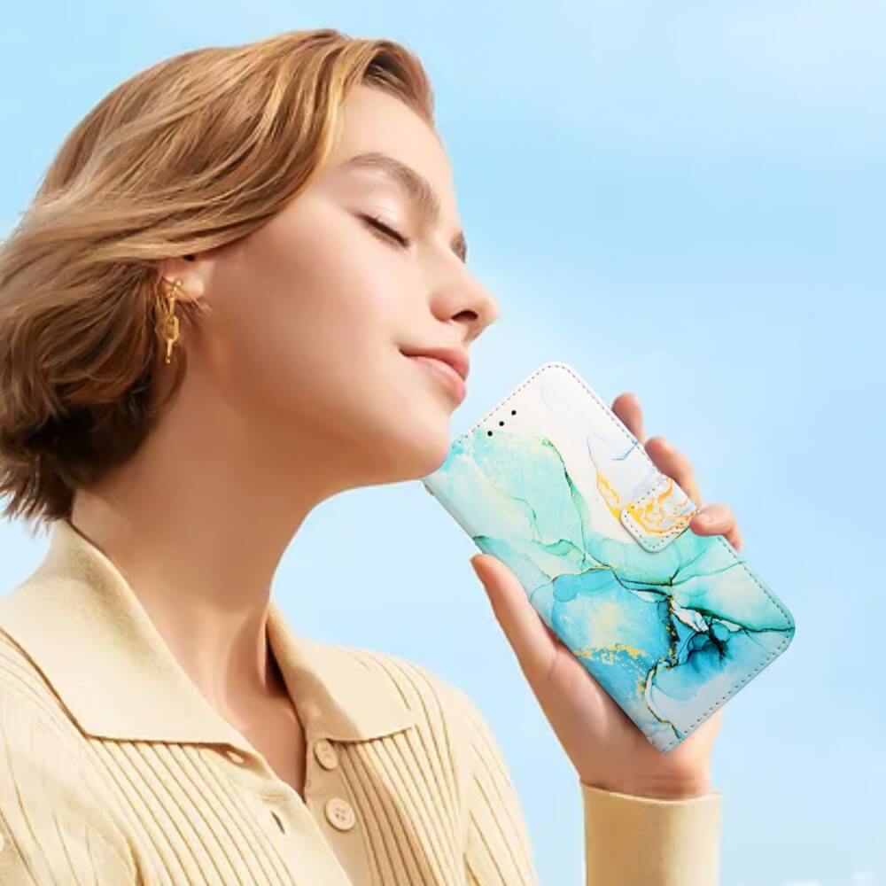 iPhone 15 Pro - Etui Hülle mit Umhängeband Marble