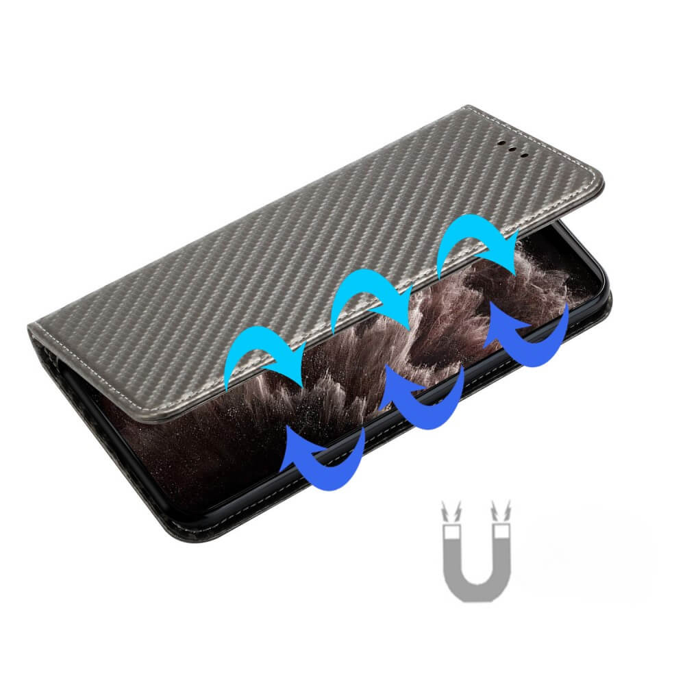 Galaxy S23 FE - Carbon Look Flip Case Cover rosa