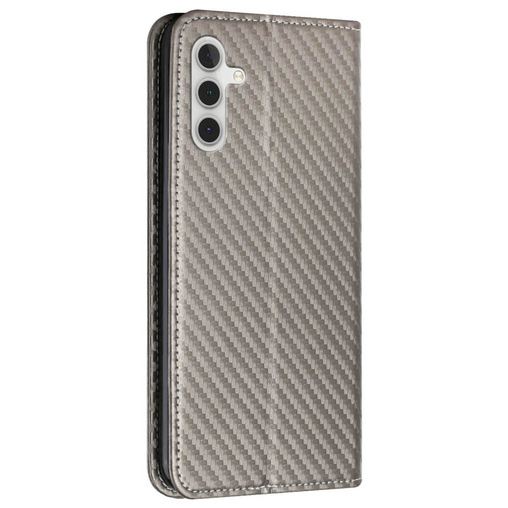 Galaxy S23 FE - Carbon Look Flip Case Cover rosa