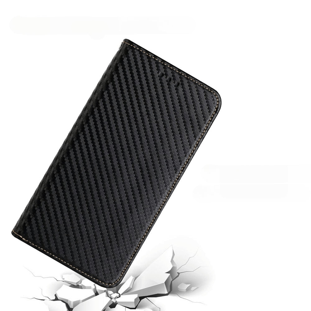 iPhone 15 Plus - Custodia Flip Carbon Look