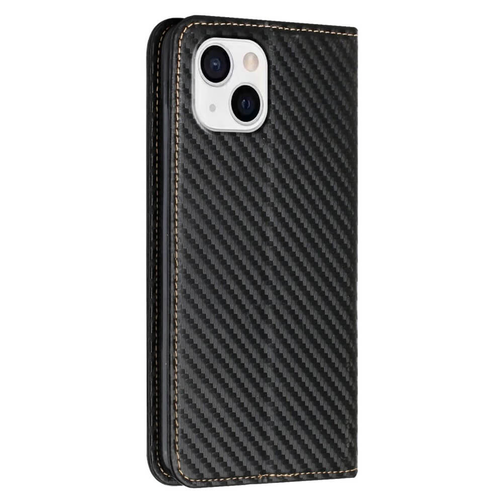 iPhone 15 Plus - Custodia Flip Carbon Look