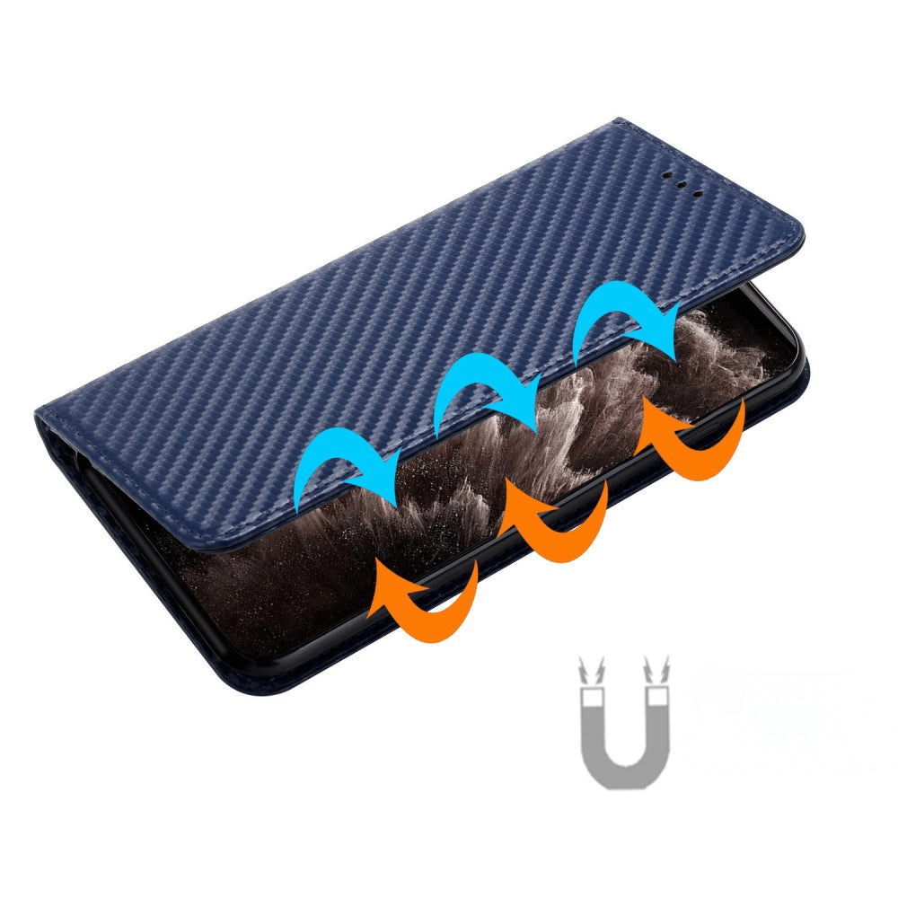 iPhone 15 Plus - Custodia Flip Carbon Look