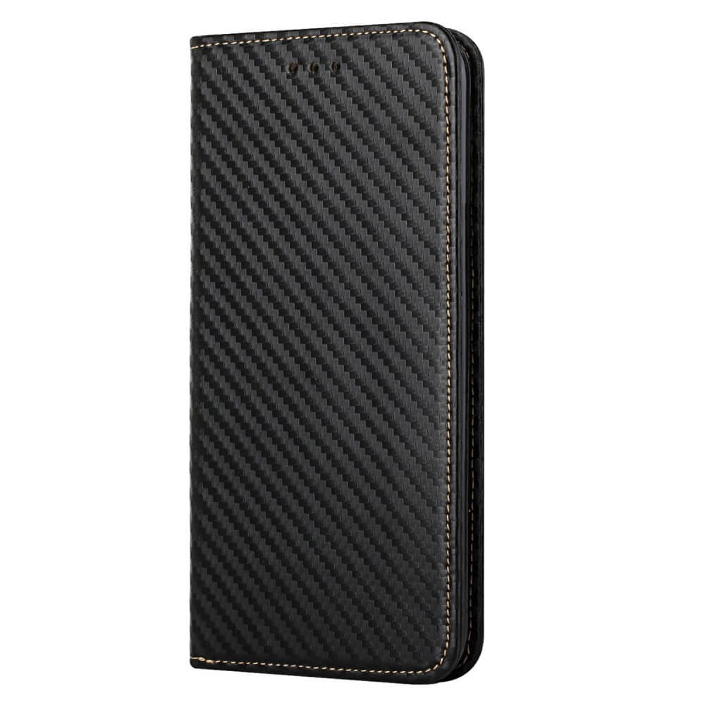 iPhone 15 Pro - Etui Flip Look carbone