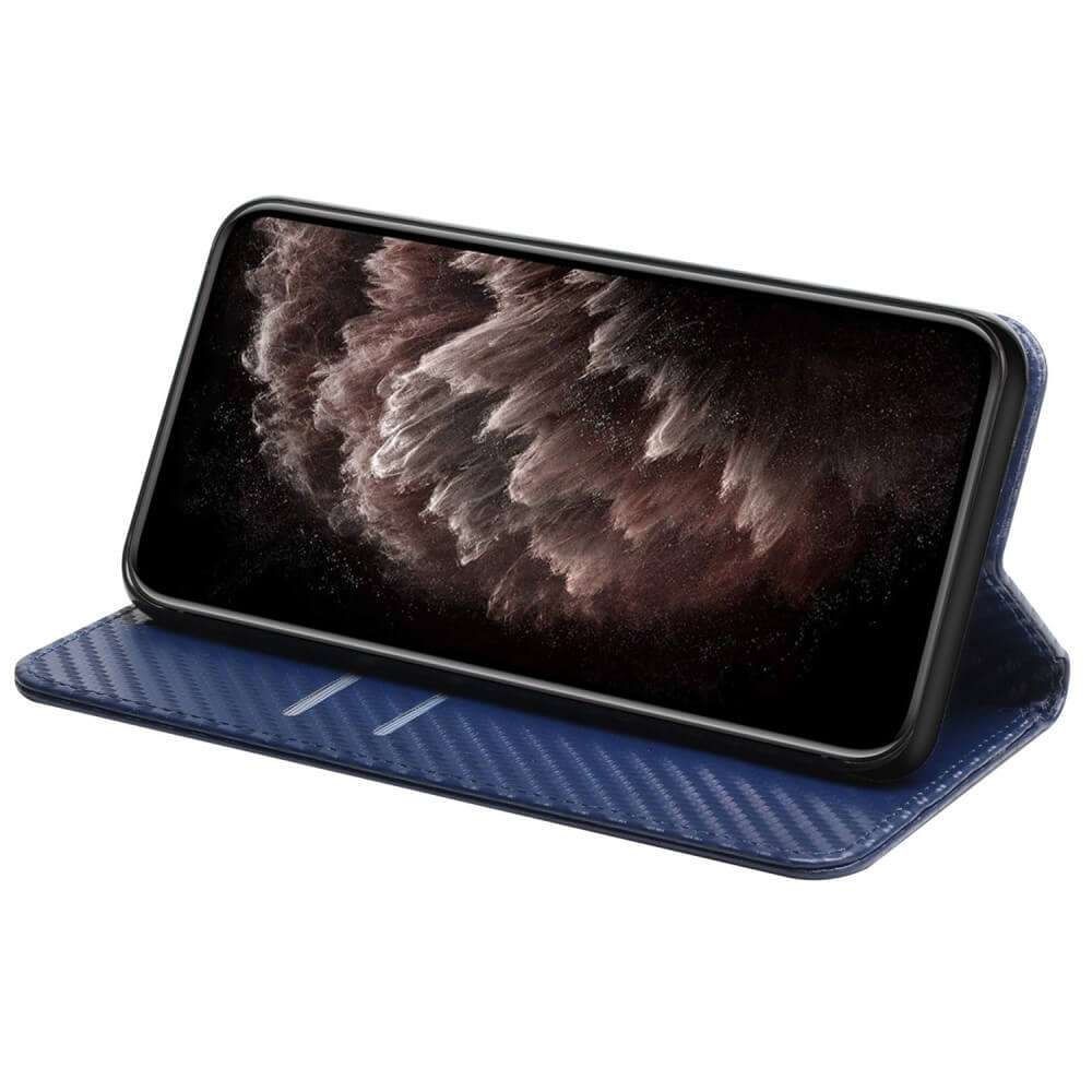 iPhone 15 Pro - Etui Flip Look carbone