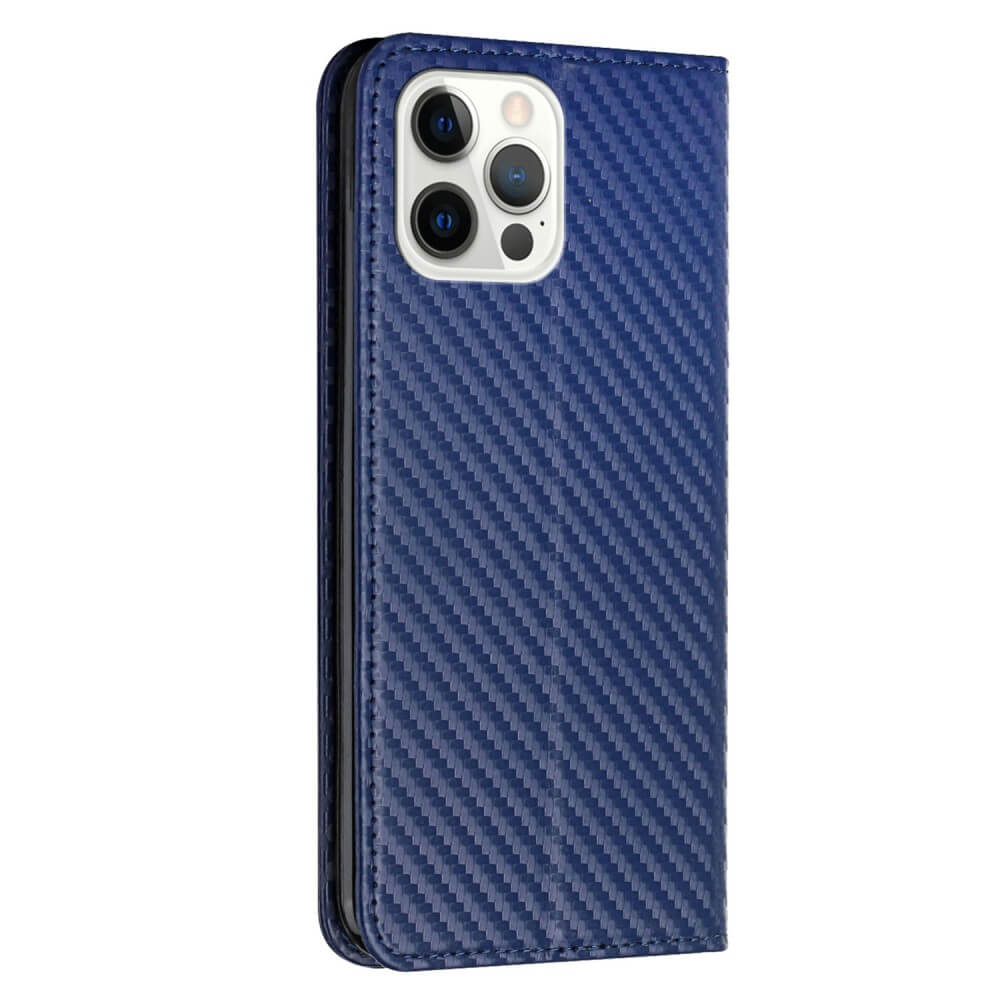 iPhone 15 Pro - Etui Flip Look carbone