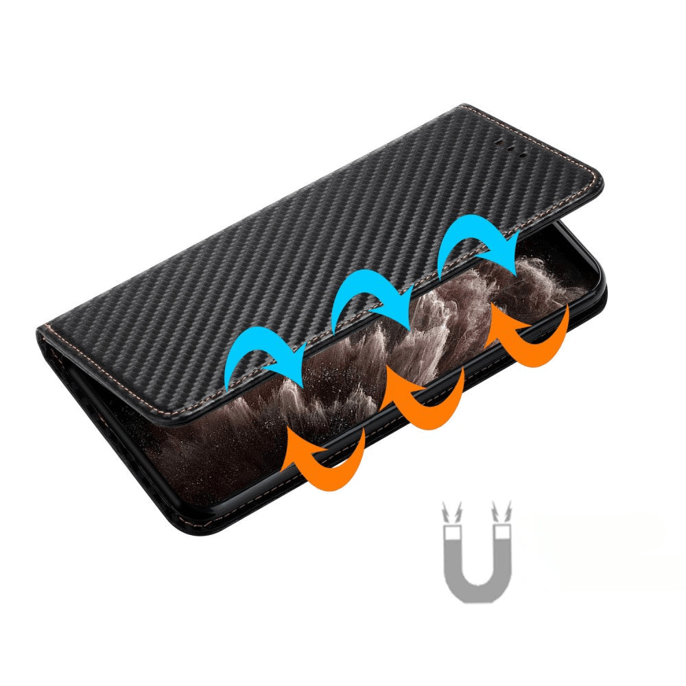 iPhone 15 - Carbon Look Flip Case Hülle