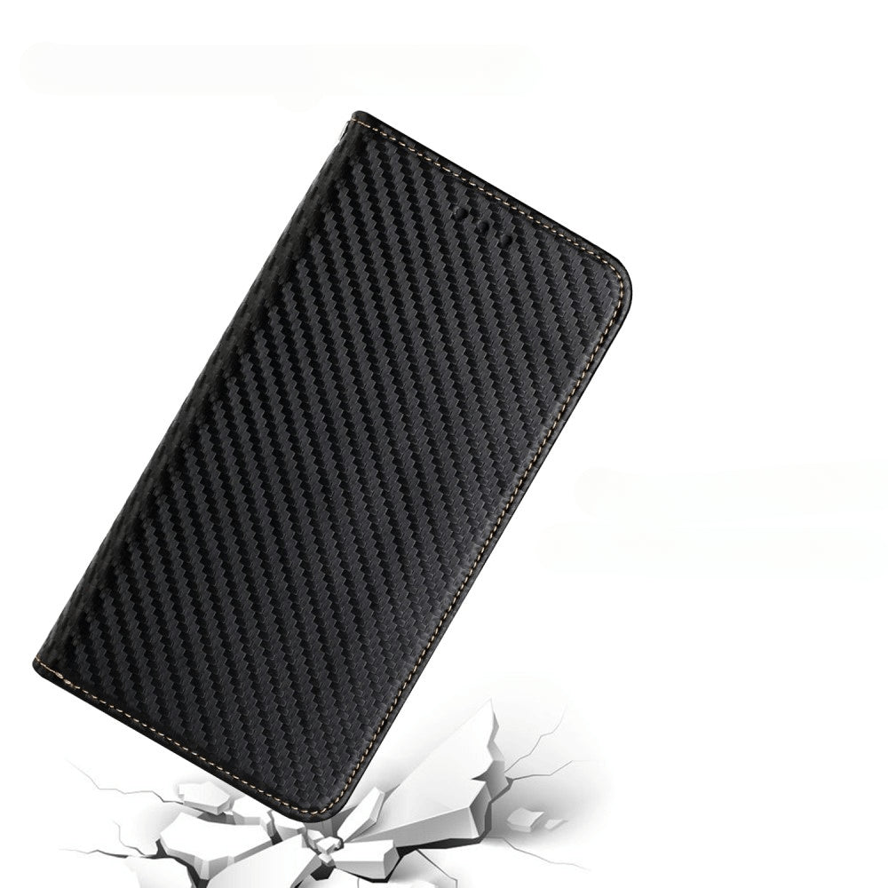 iPhone 15 - Carbon Look Flip Case Hülle