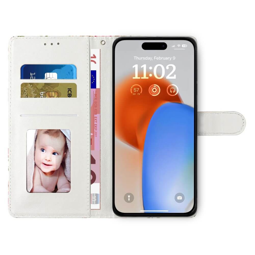 iPhone 15 Pro - Hülle Schmetterling Blau Mit Band