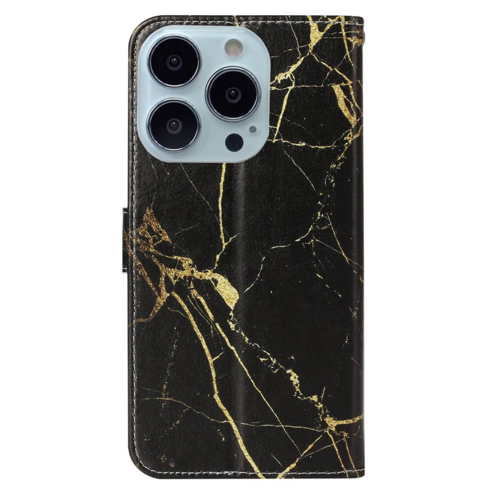 iPhone 15 Pro Max - Leder Etui Hülle Marble