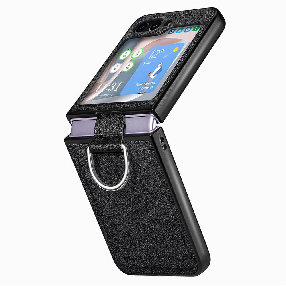 Galaxy Z Flip5 - Hybrid Hülle mit Ringhalter schwarz