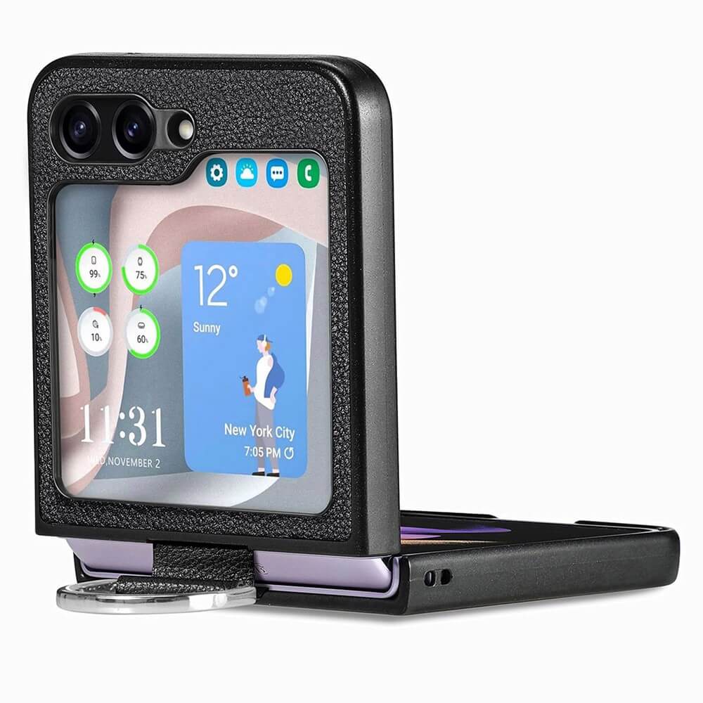 Galaxy Z Flip5 - Hybrid Hülle mit Ringhalter schwarz