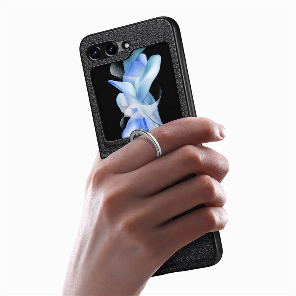 Galaxy Z Flip5 - Hybrid Hülle mit Ringhalter schwarz