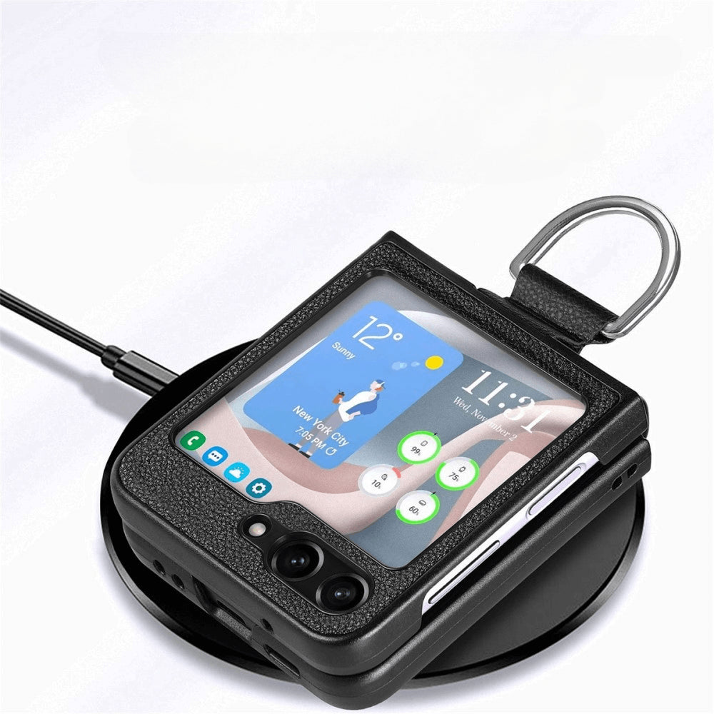 Galaxy Z Flip5 - Hybrid Hülle mit Ringhalter braun