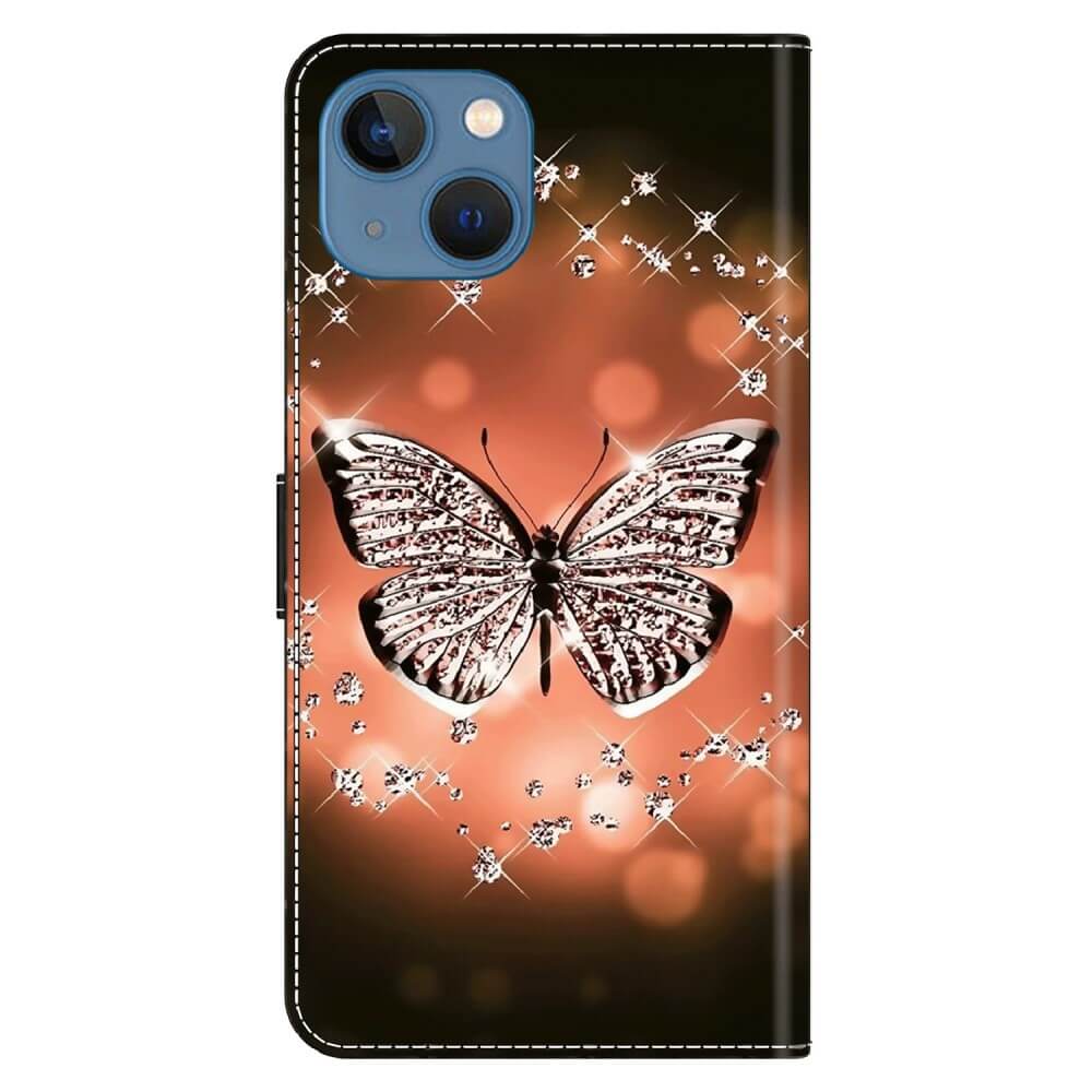 iPhone 15 Plus - 3D-Effekt Hülle Etui Crystal Butterfly