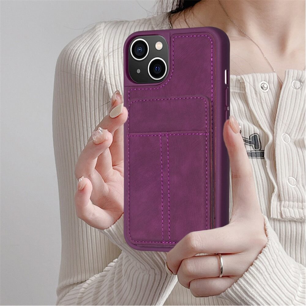 iPhone 15 - Coque Kickstand avec porte-cartes