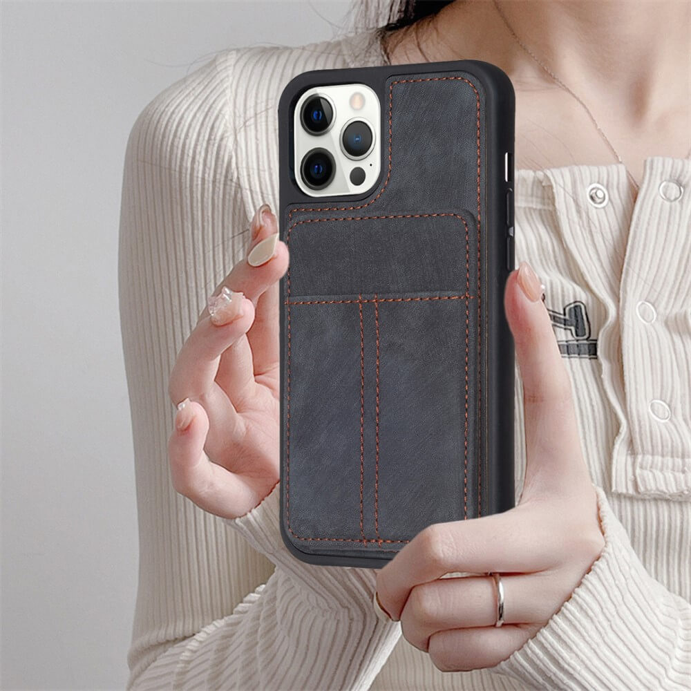 iPhone 15 Pro - Coque Kickstand avec porte-cartes