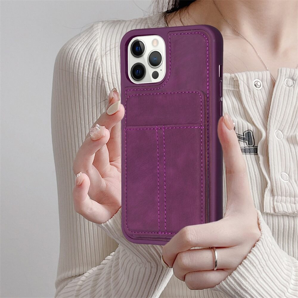 iPhone 15 Pro - Coque Kickstand avec porte-cartes