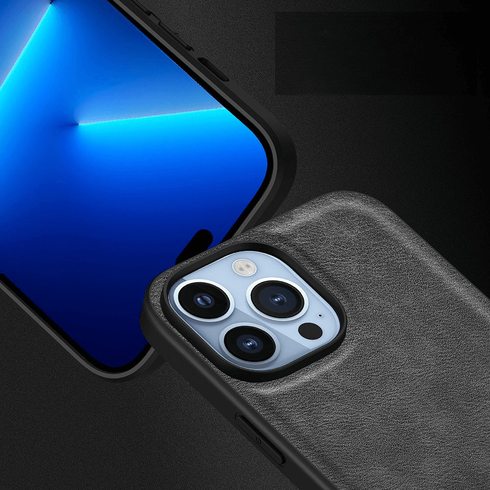 iPhone 15 Pro - Retro Schutzhülle Mit Kunstleder