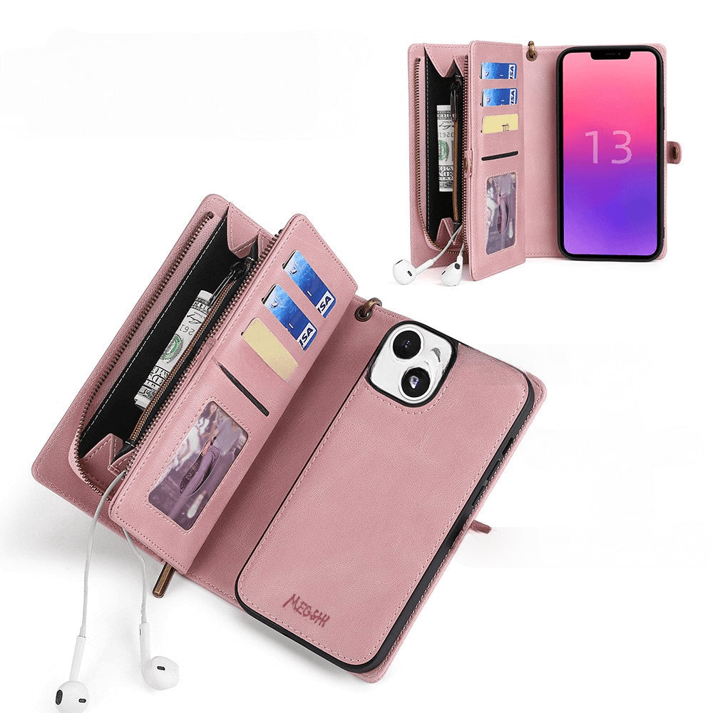 iPhone 15 Plus - Megshi 2-1 Brieftaschen Hülle