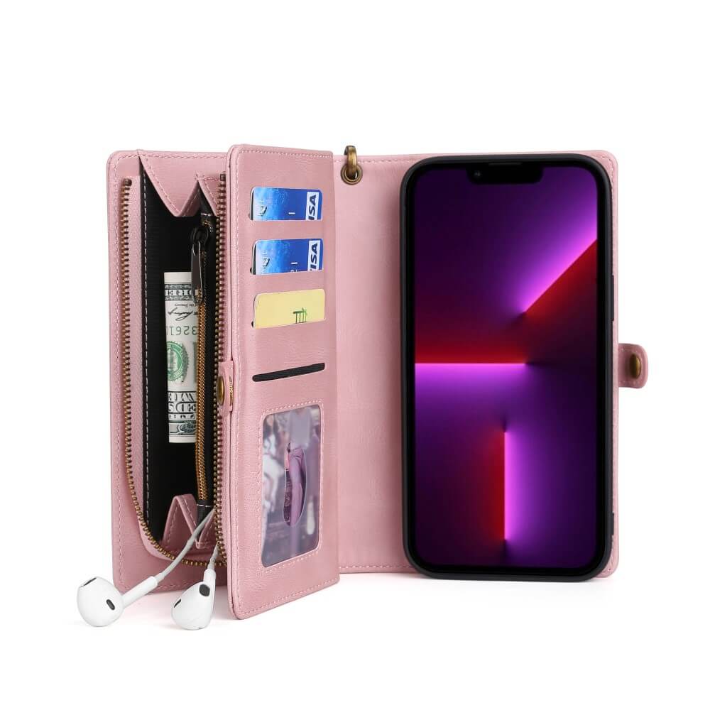 iPhone 15 - Megshi 2-1 Brieftaschen Hülle