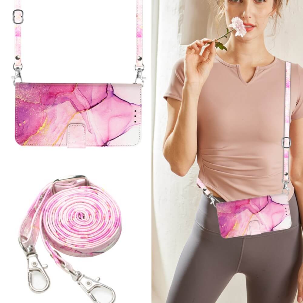 Sony Xperia 5 V - Etui Coque Avec Bandouliã¨Re Marble