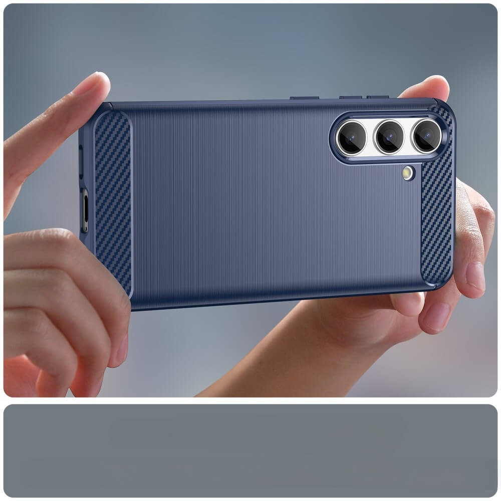 Galaxy S25 / S24 - Coque look métal carbone