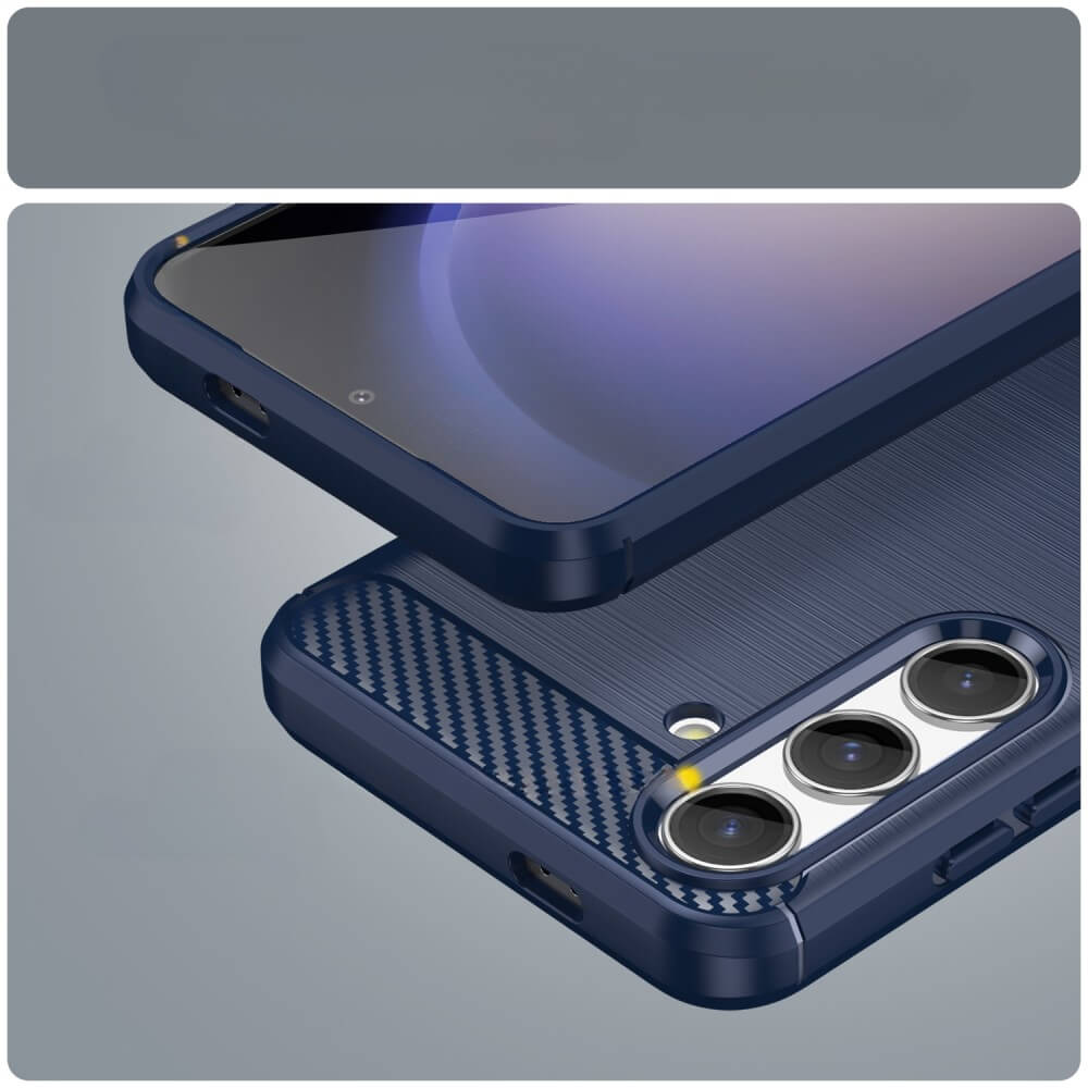 Galaxy S25 / S24 - Coque look métal carbone