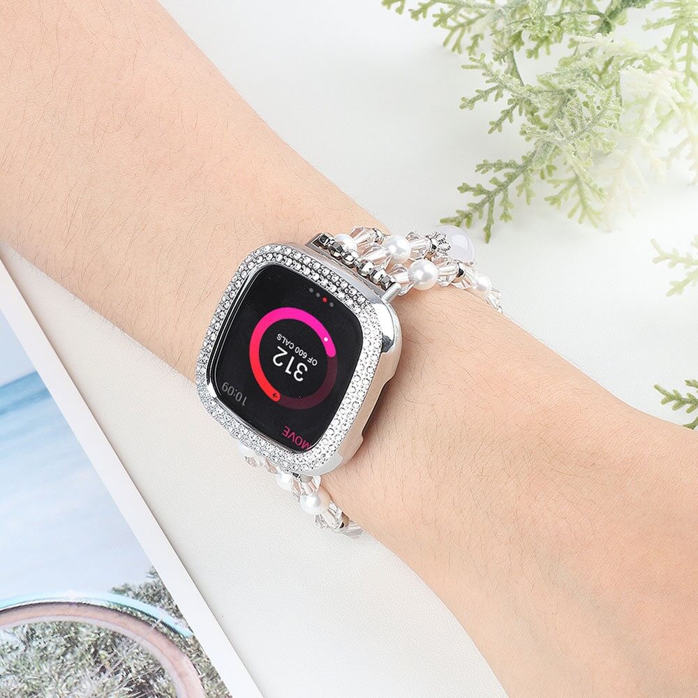 Fitbit Versa 4 / Sense 2 - Cinturino Con Perle E Strass