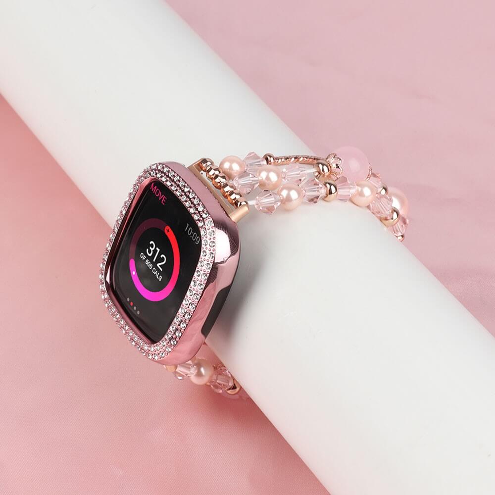 Fitbit Versa 4 / Sense 2 - Cinturino Con Perle E Strass