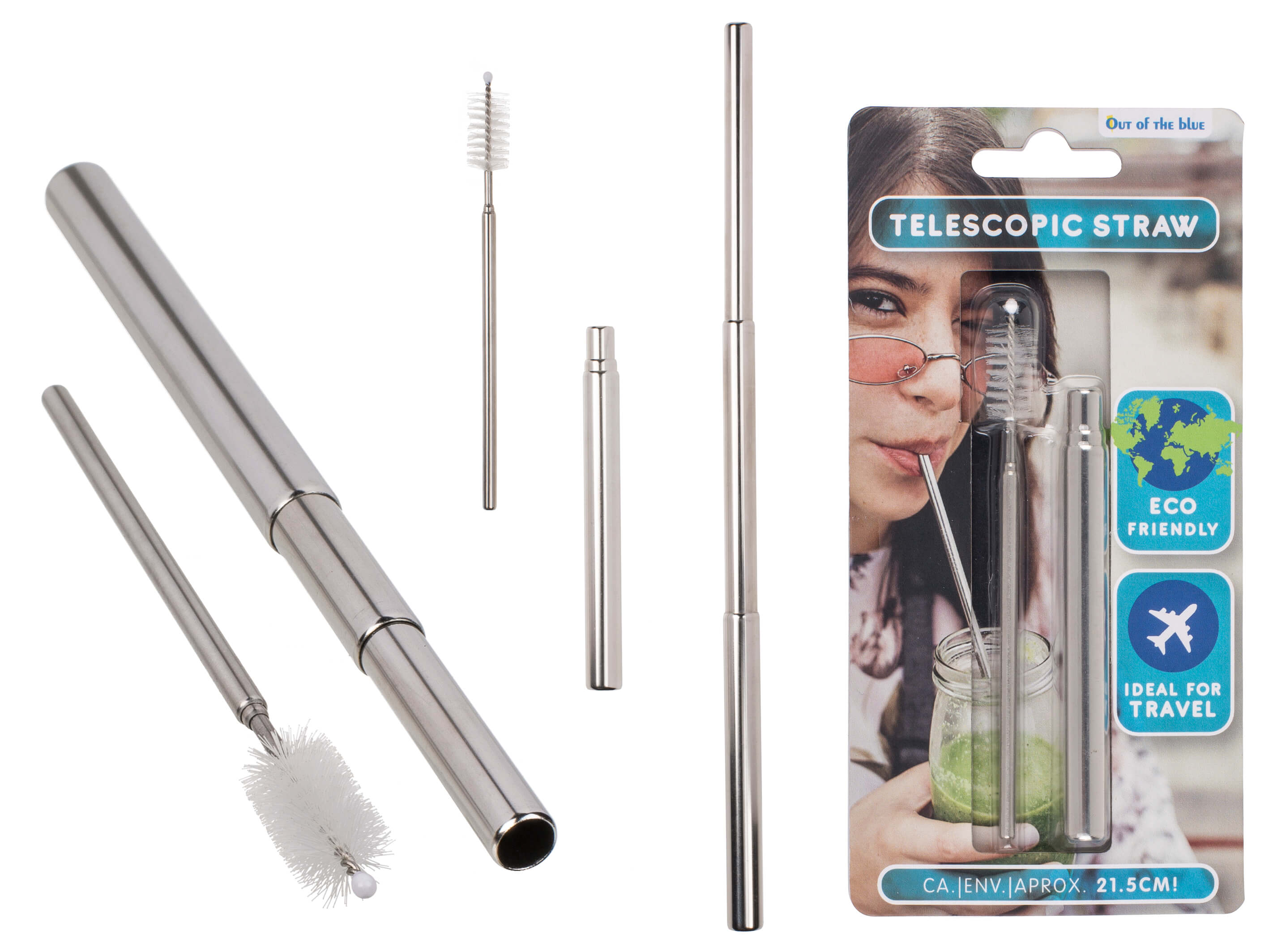 Metall-Trinkhalm Röhrli ausziehbar