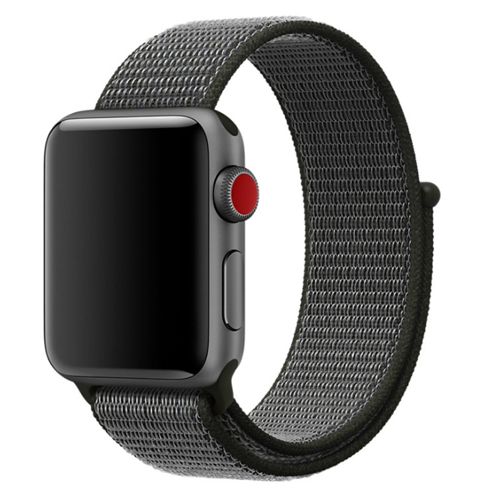 Apple Watch 42/44/45/49mm - Nylon Armband mit Klettverschluss Armee grün