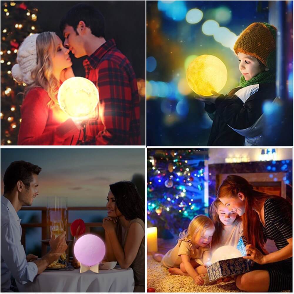 Multicolor LED Mondlampe dimmbar 3D 15CM