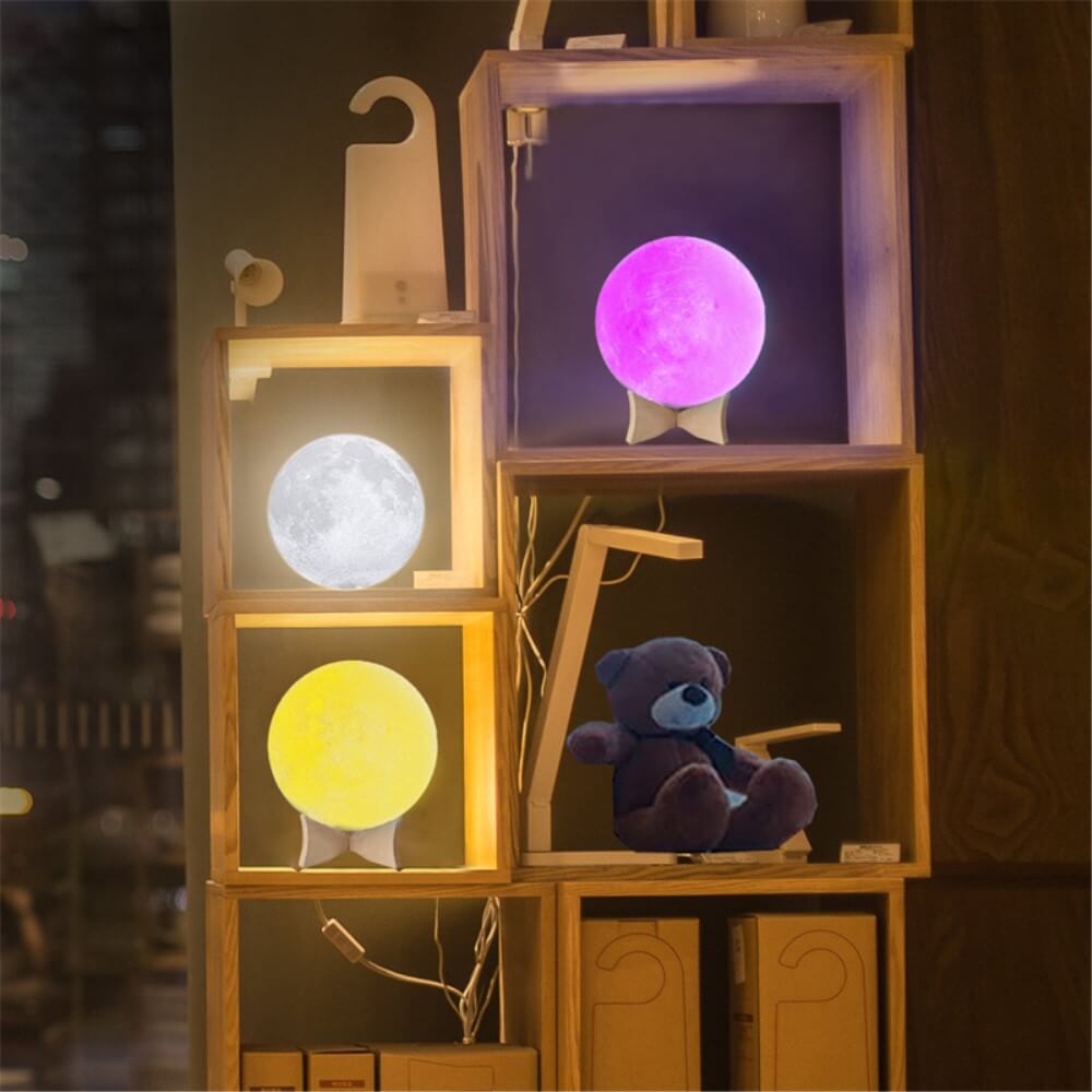 Multicolor LED Mondlampe dimmbar 3D 15CM