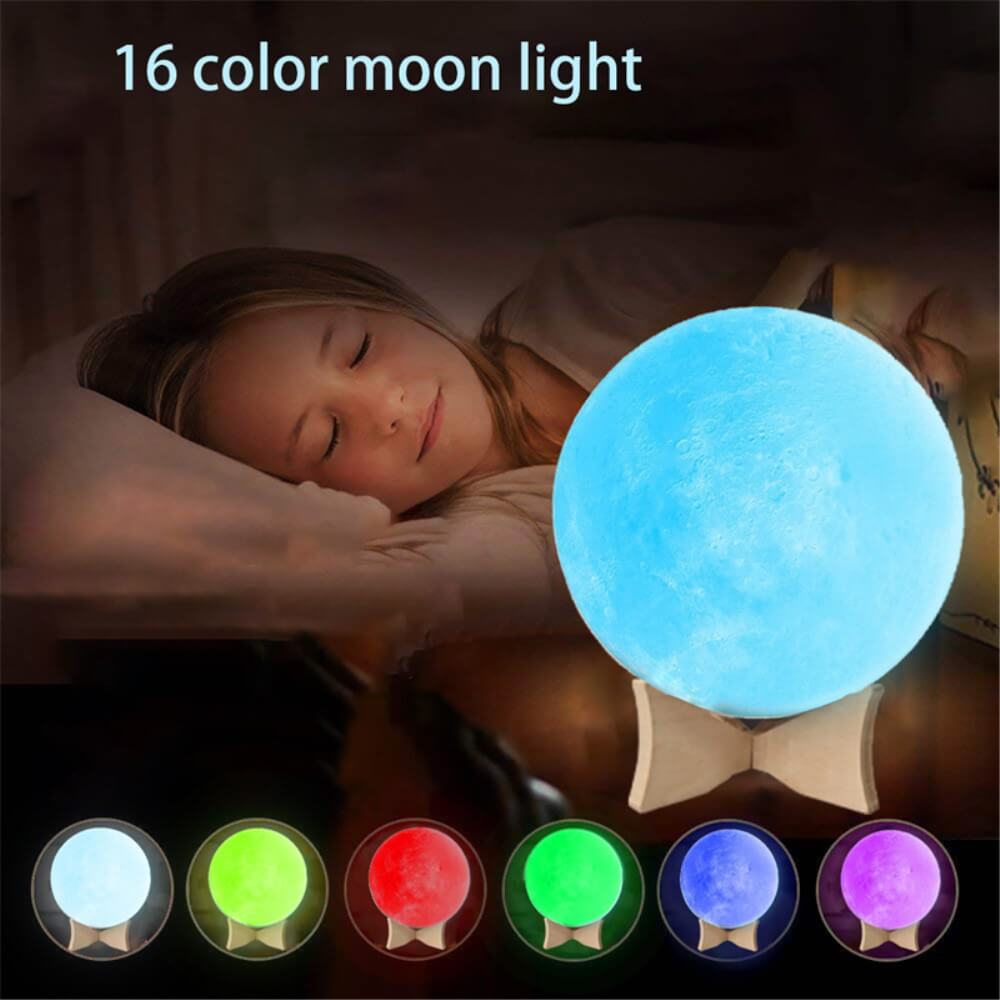 Multicolor LED Mondlampe dimmbar 3D 15CM